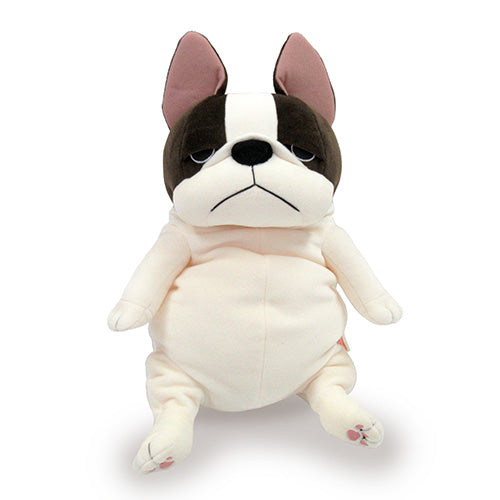 Mochi French Bulldog Dark Brown and White Piebald Plush (L)